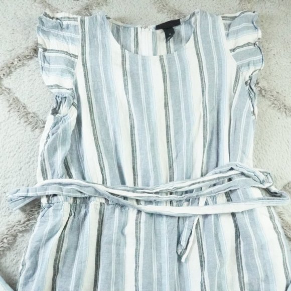 Lane Bryant Cropped Wide Leg Jumpsuit Womens Plus Size 18 Striped Linen Blend - Picture 2 of 14